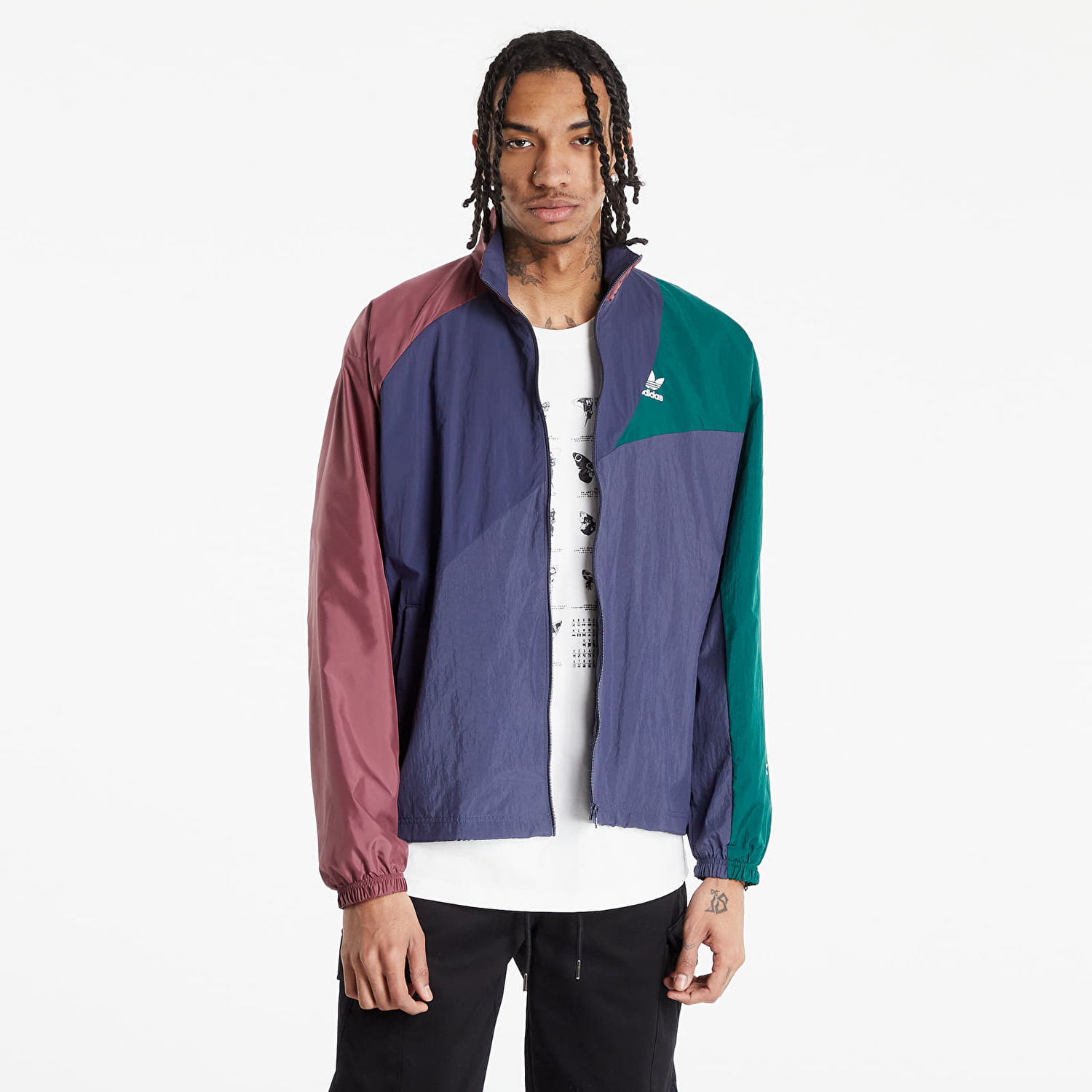Bunda adidas Originals Adicolor Colorblock Track Top Fialová | HC4499, 0