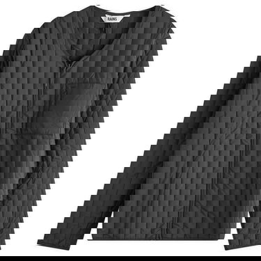 Bunda Rains Banja Liner Quilted V-Neck Jacket with Zippered Chest Pocket Čierna | 21670-01, 1