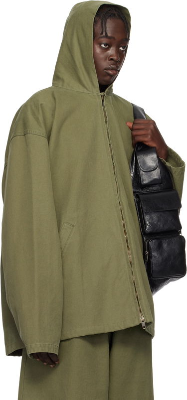 Mikina Balenciaga Balenciaga Hooded Zip-Up Jacket Zelené | 808823TRP103420, 1