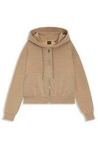 Oversized-fit zip-up hoodie with logo embroidery