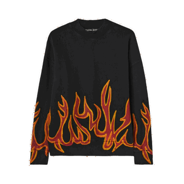 Sveter Palm Angels GD Graffiti Flames Crewneck Čierna | PMBA065F22FLE0051025, 0