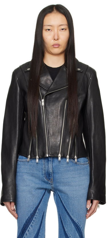 Bunda Dion Lee Cropped Leather Biker Jacket Čierna | C4048P23, 0