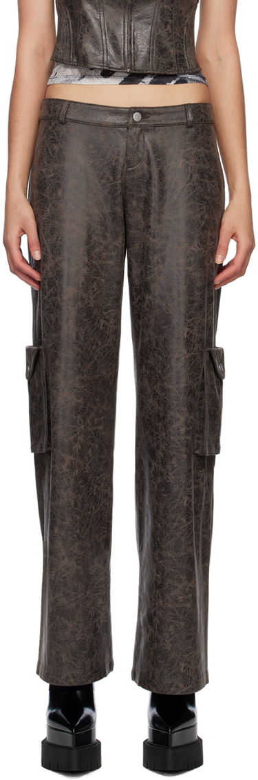 Cargo nohavice Miaou Miaou Elias Faux-Leather Cargo Pants Hnedá | 1034DVSVAR, 0