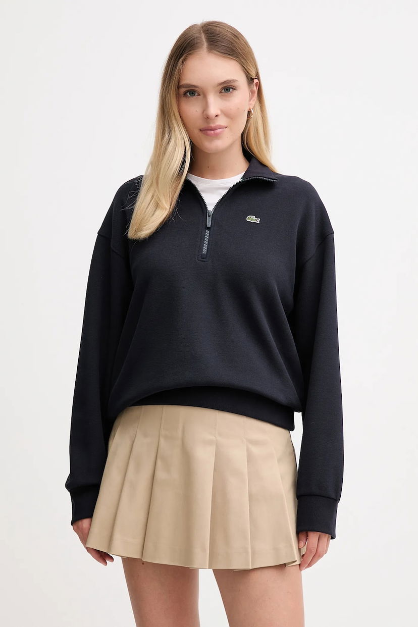 Mikina Lacoste Lacoste Half Zip Sweatshirt Čierna | SF5271