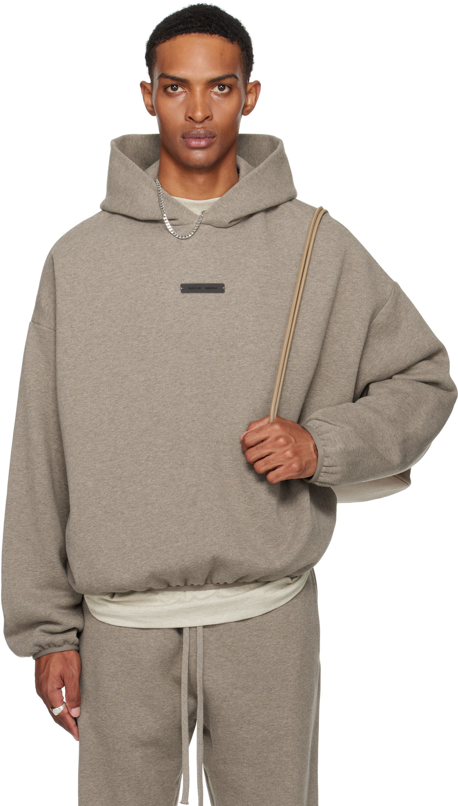 Mikina Fear of God Fear of God ESSENTIALS Modern Fit Fleece Hoodie Šedá | 192SP256513F, 0