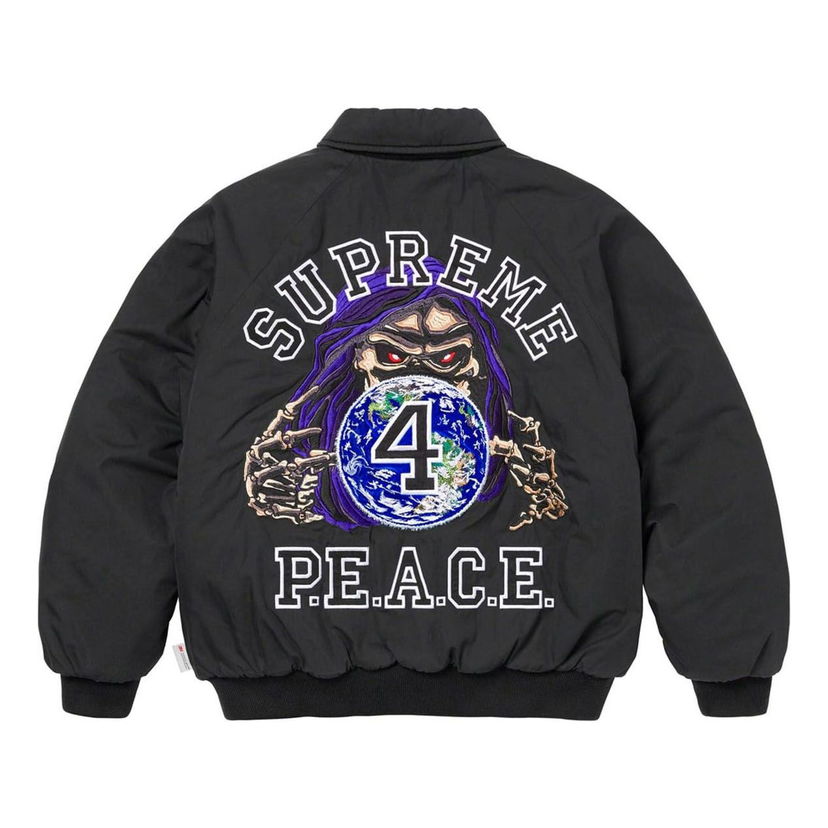 Bomber bunda Supreme Embroidered Work Jacket With Grim Reaper Čierna | SUP-FW23-182