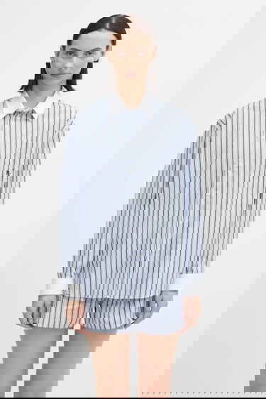 Košeľa Sporty & Rich Src Oversized Striped Shirt with Classic Collar Rôznofarebný | SI019621302MU02, 0