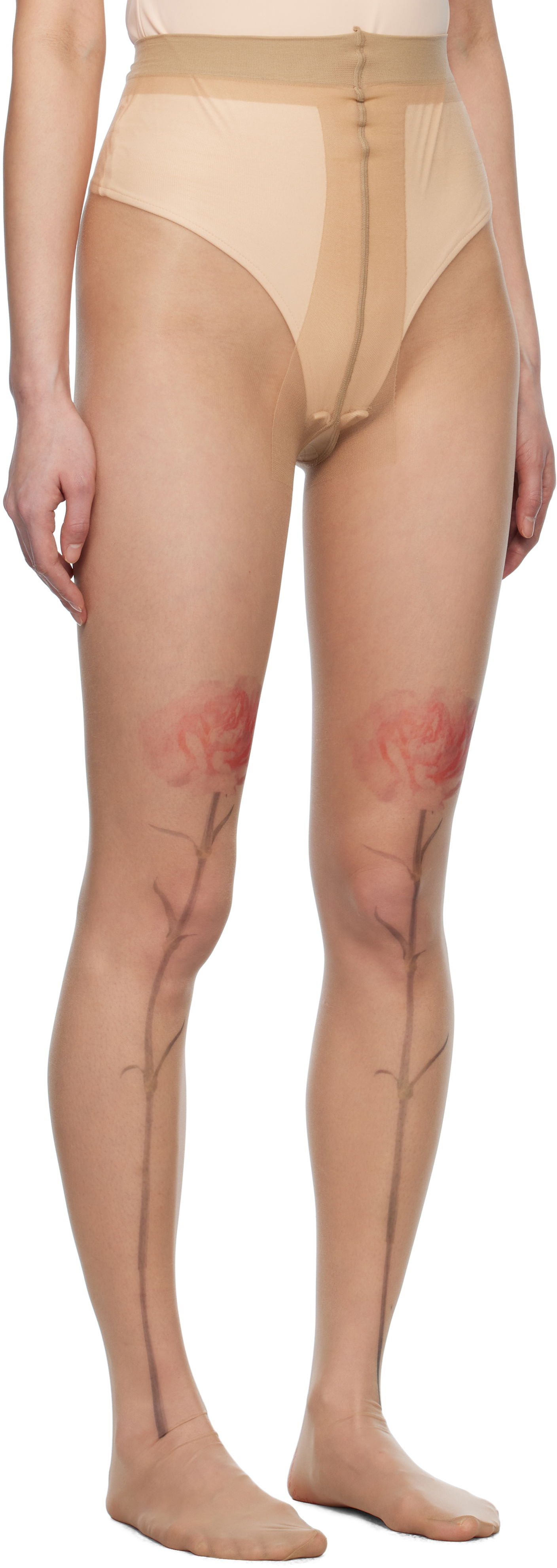 Ponožky Simone Rocha Simone Rocha Sheer Carnation Tights Béžová | SOCK57 0635, 1