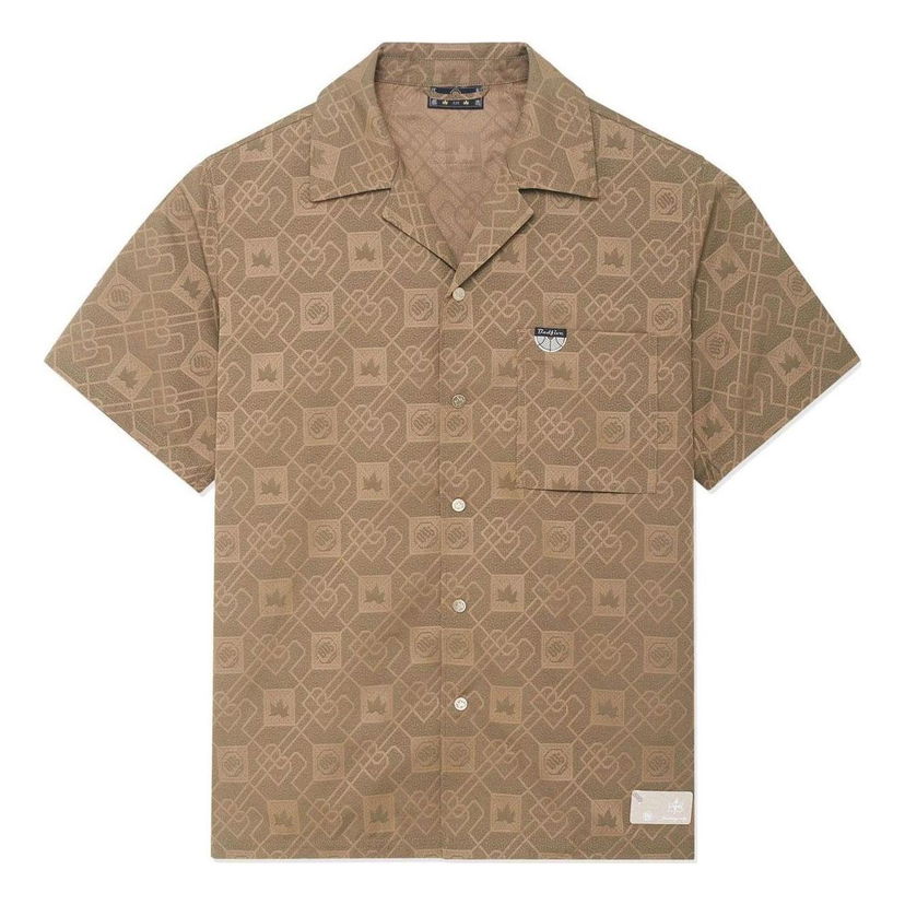 Košeľa Li-Ning BadFive All-Over Print Shirt Hnedá | ASHSB53-1