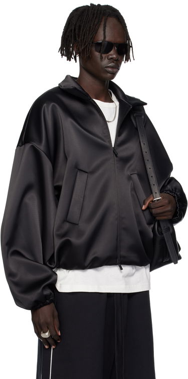 Bomber bunda Fear of God ESSENTIALS Bonded Satin Zip-Up Bomber Jacket Čierna | 202SP258070F, 1