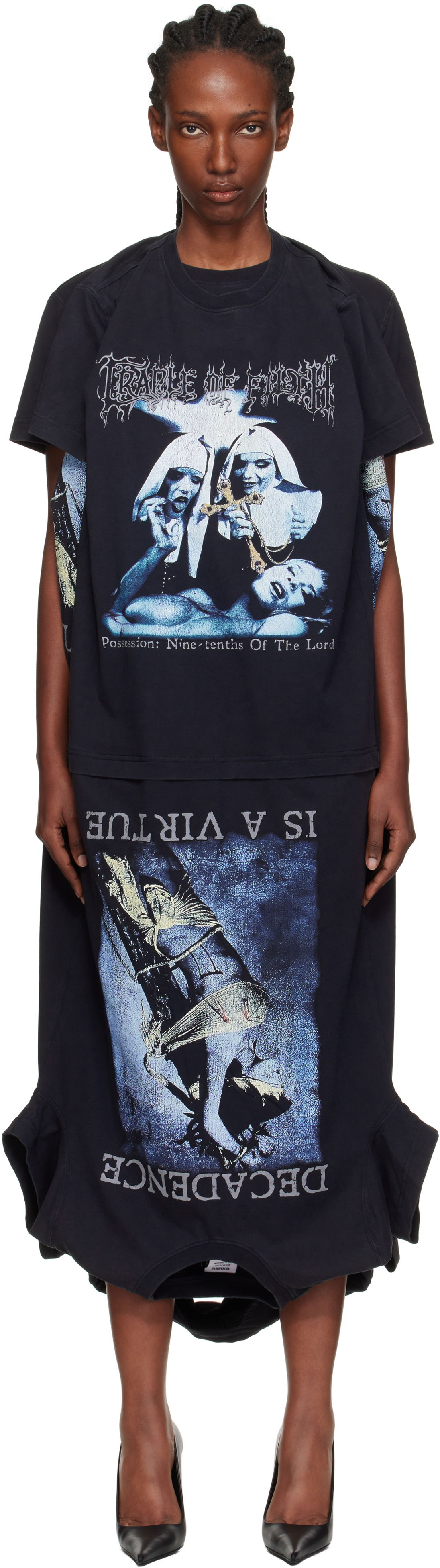 Šaty VETEMENTS Vetements Cradle of Filth Multi T-Shirt Maxi Dress Čierna | WCF76DR995B, 0