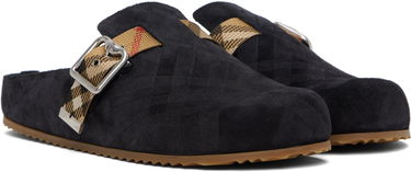 Oblečenie Burberry Burberry Check Suede Urchin Clogs Čierna | 8113394, 3