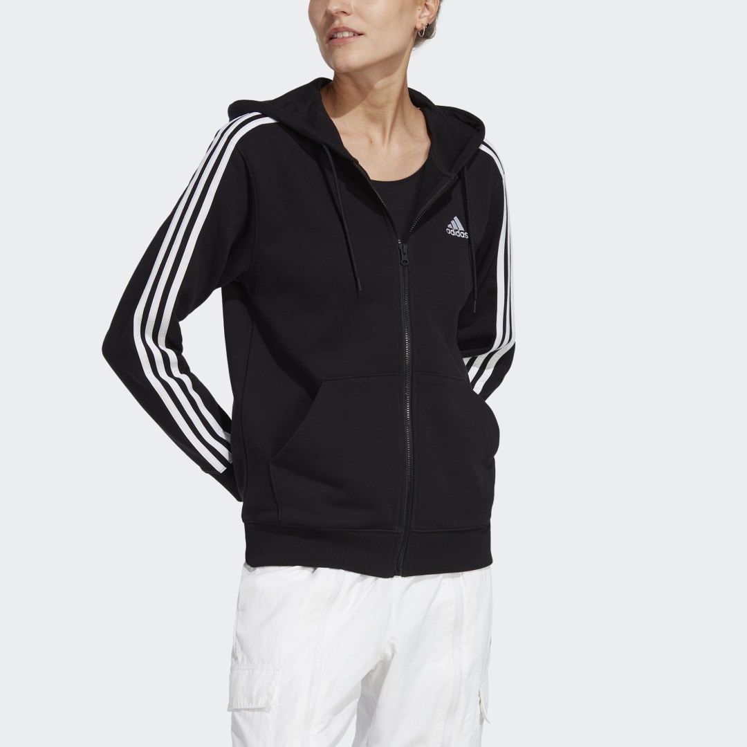 Essentials 3-Stripes French Terry Regular Full-Zip Hoodie