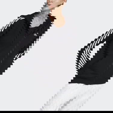 Mikina adidas Originals Essentials 3-Stripes French Terry Regular Full-Zip Hoodie Čierna | IC8769, 5