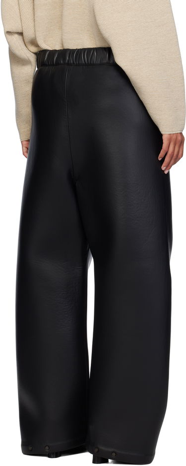 Nohavice Fear of God Fear of God Neoprene Knee Pleat Wide Leg Faux-Leather Trousers Čierna | FG840-318PCN, 2