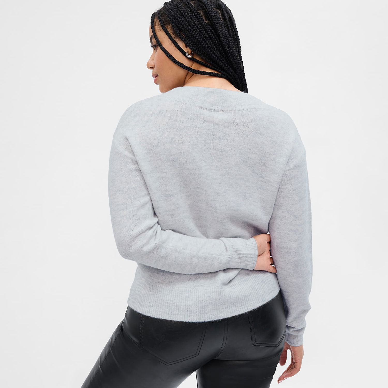 Sveter GAP Sweater V Neck Sweater Light Heather Grey S Šedá | 750656-05, 1