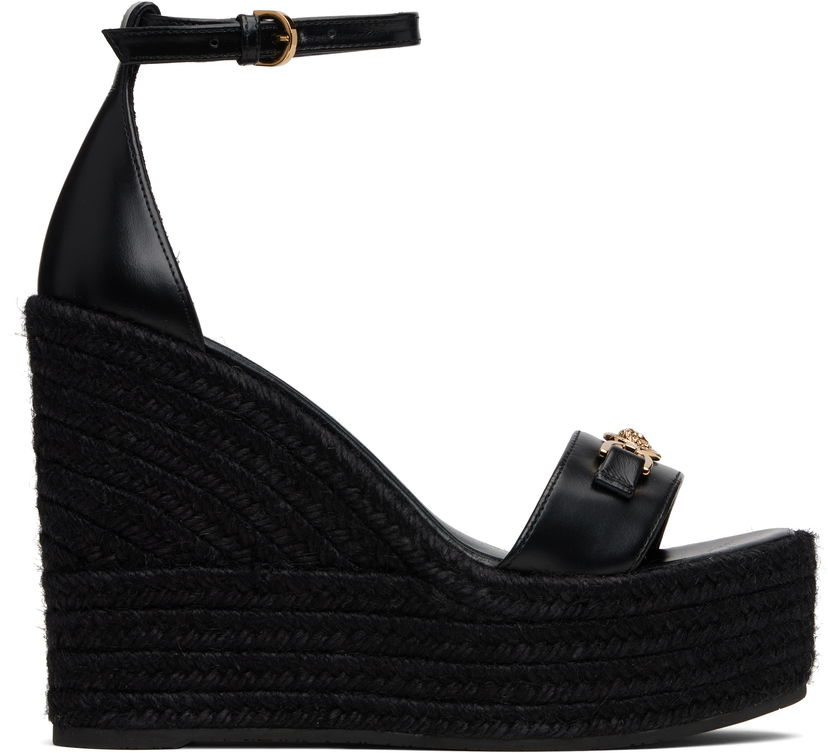Tenisky a topánky Versace Medusa '95 Leather Wedge Sandals Čierna | 1014100_DVT2P
