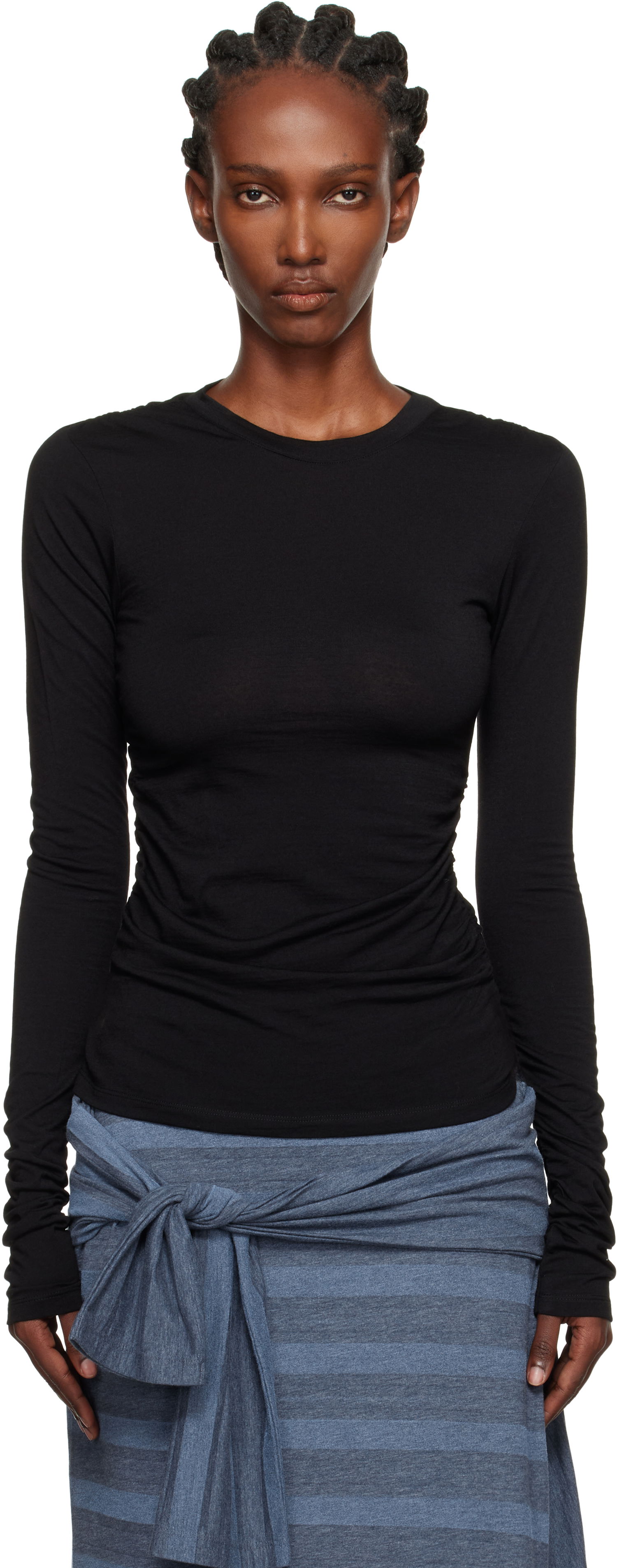 Tričko OUR LEGACY Our Legacy Strain Slim Longsleeve T-Shirt Čierna | W4256SIB, 0