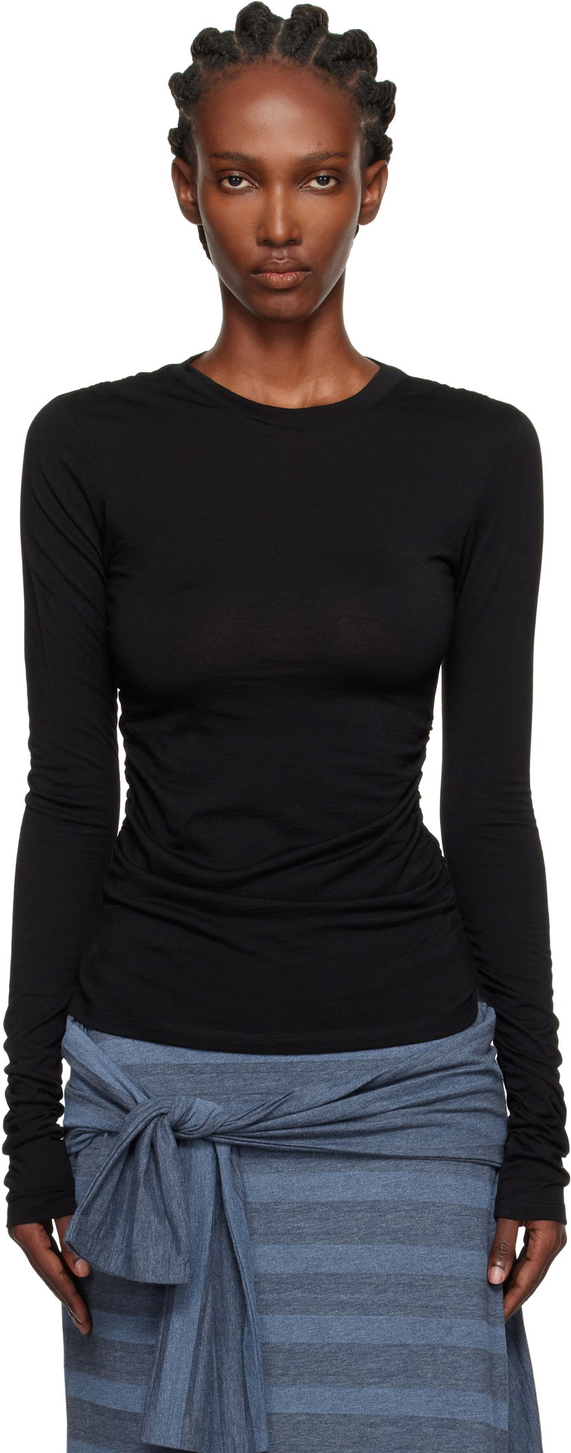 Tričko OUR LEGACY Our Legacy Strain Slim Longsleeve T-Shirt Čierna | W4256SIB