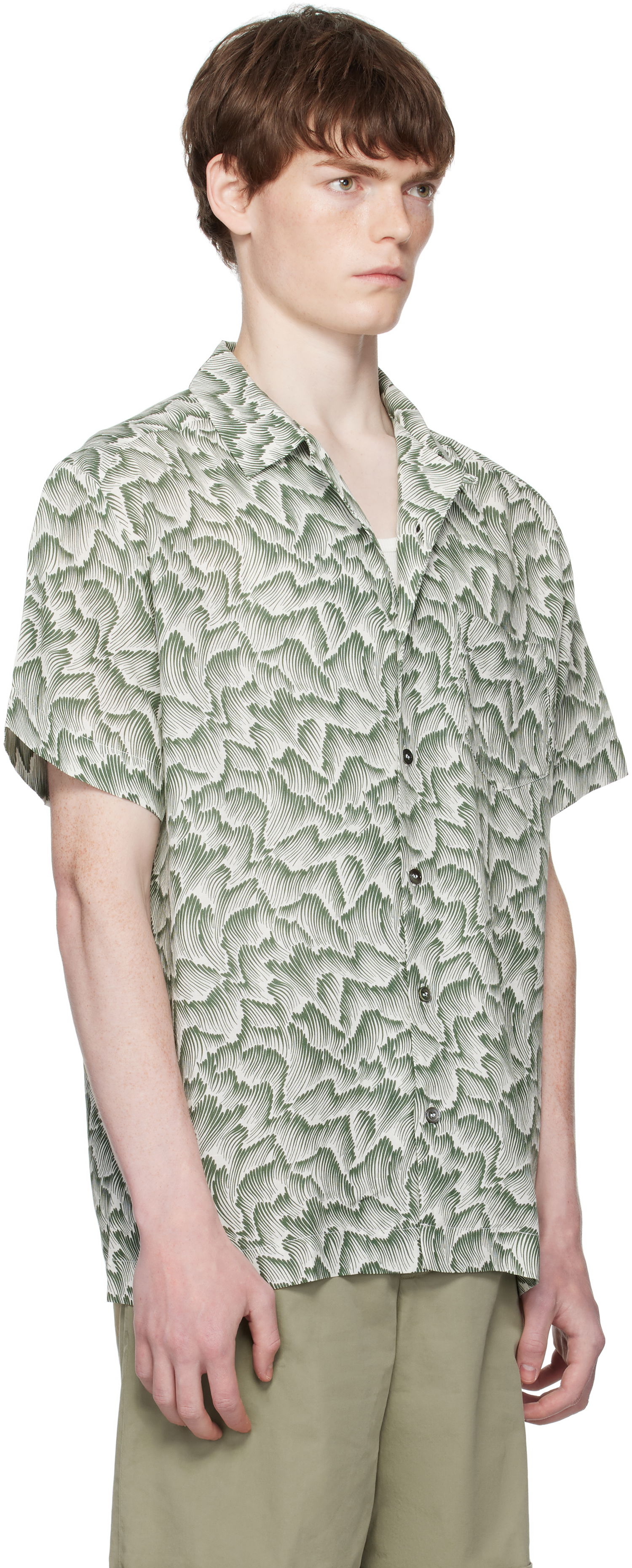 Košeľa A.P.C. A.P.C. Roy Print Camp Collar Shirt Zelené | VIALX-H12608, 1
