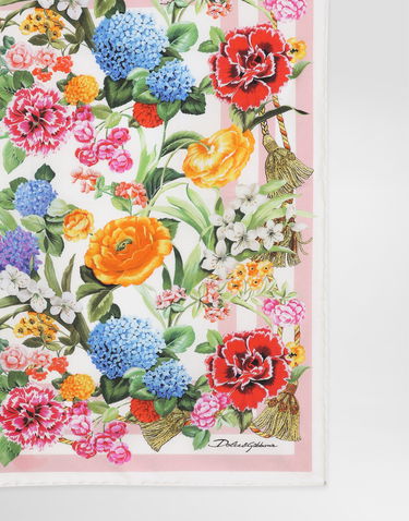Šál Dolce & Gabbana Dolce & Gabbana Floral Print Silk Twill Square Scarf Rôznofarebný | FN093RGDCV8HD5KU, 3
