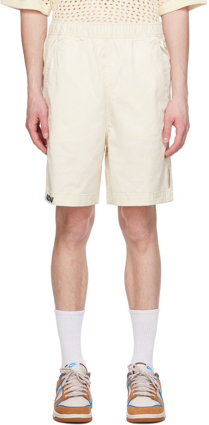Šortky AAPE by A Bathing Ape AAPE by A Bathing Ape Embroidered Shorts Béžová | AAPSPMA668XXMIVX, 0
