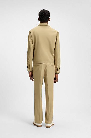 Bunda BOSS BECKHAM x BOSS Cotton Blend Zip-Up Jacket Béžová | 50549075, 1