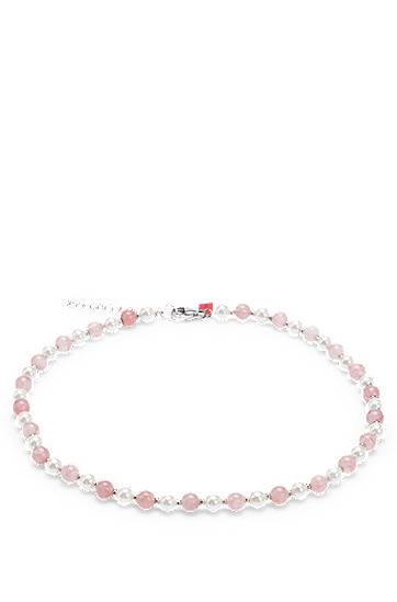 Náhrdelník BOSS Adjustable Pearl and Pink Stone Necklace Ružová | 50532472
