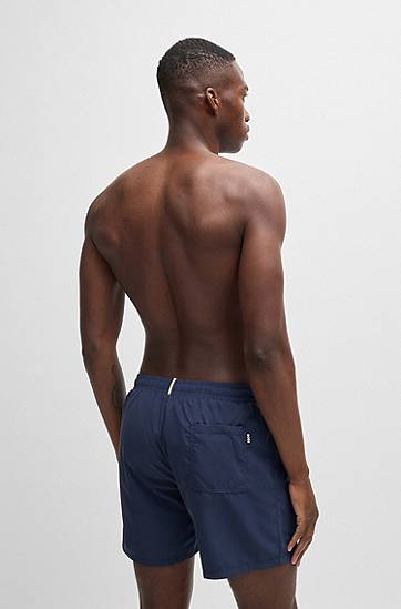 Plavky BOSS Striped Swim Shorts with Logo Navy | 50508963, 1