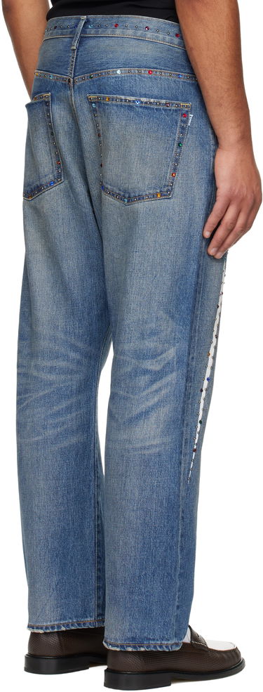 Džínsy BAPE Colorful Studded Lightning Bolt 13oz Denim Jeans Modrá | 001DPL801002M, 2