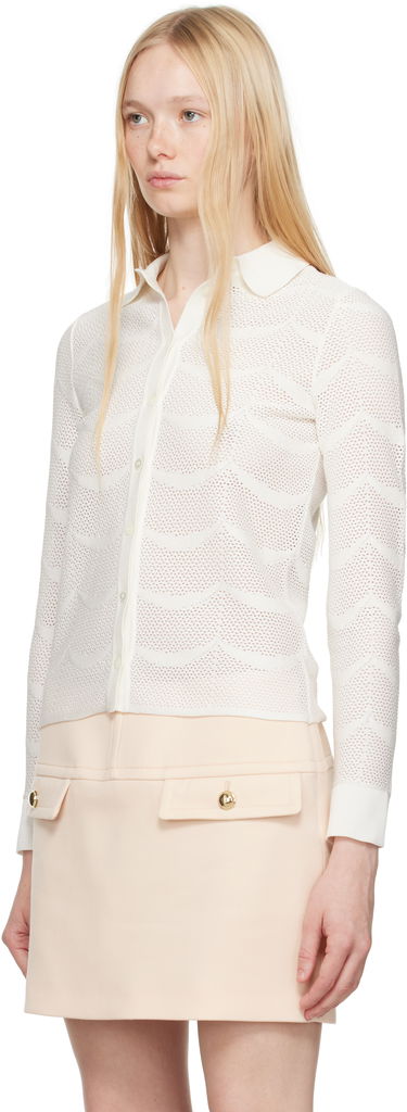 Sveter Tom Ford TOM FORD Knitted Polo Shirt Biela | CAK373-YAX844, 3