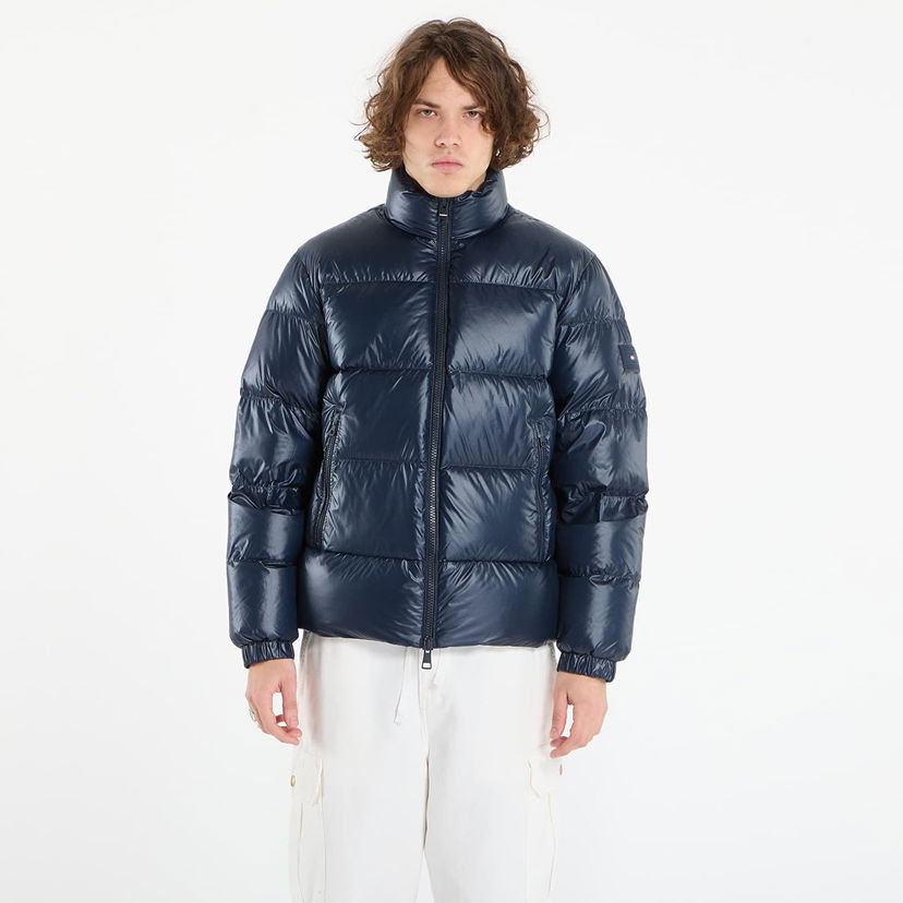 Prešívaná bunda Tommy Hilfiger Shiny Down Stand Puffer Jacket Navy | MW0MW40617 C1G