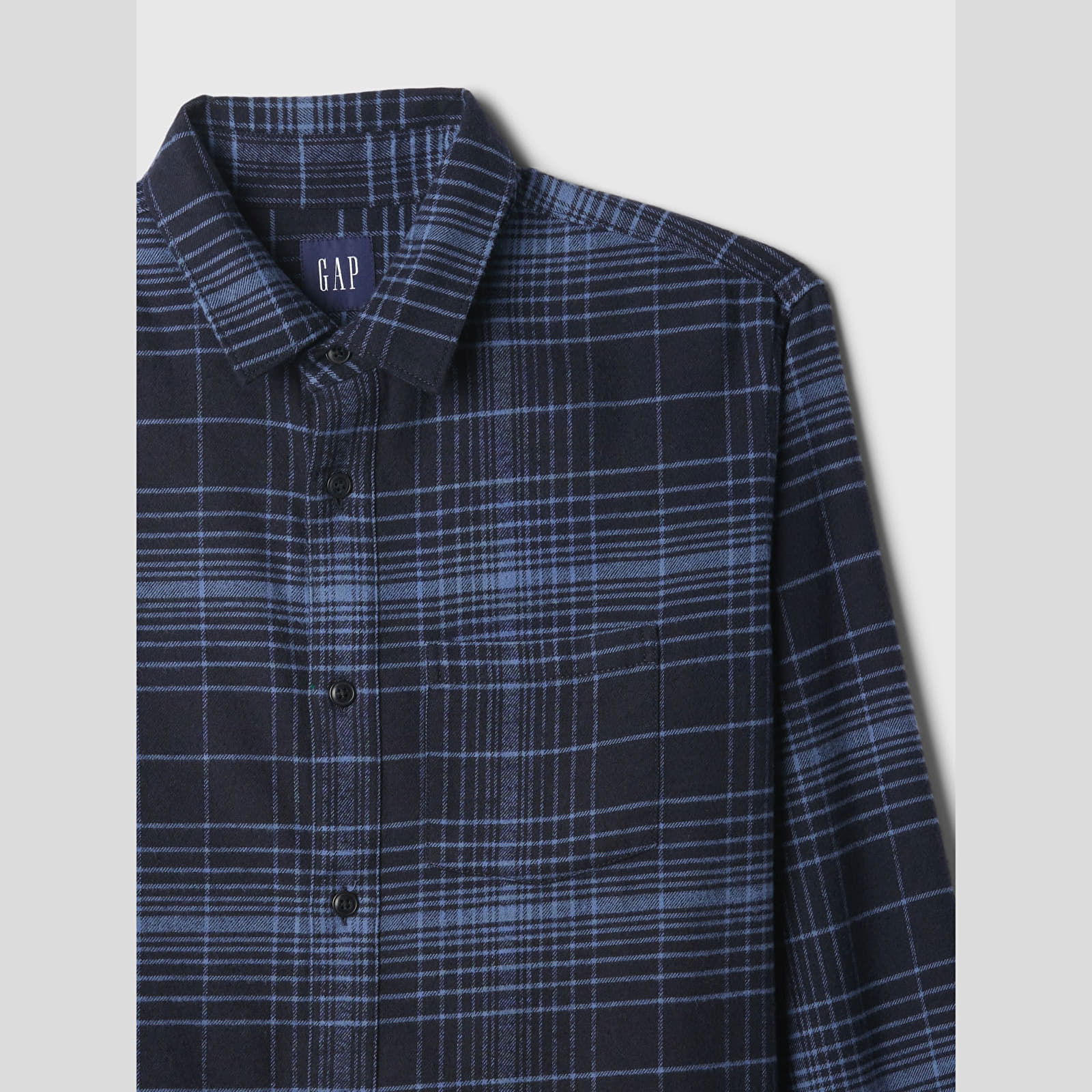 Shirt Flannel Shirt Tonal Blue Plaid L