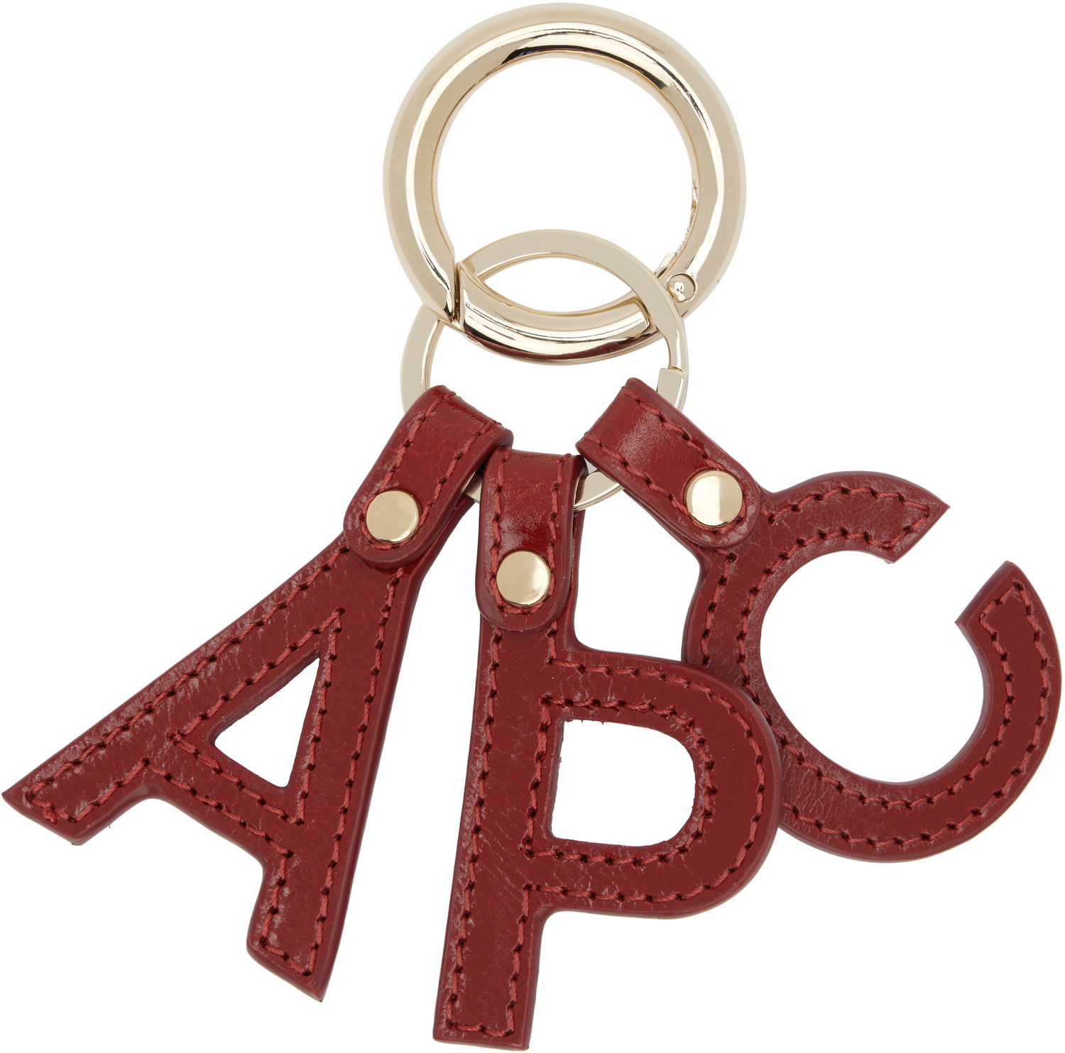 Kľúčenka A.P.C. A.P.C. Lettres 'A.P.C.' Leather Keychain Červená | PXCCK-F63656, 0