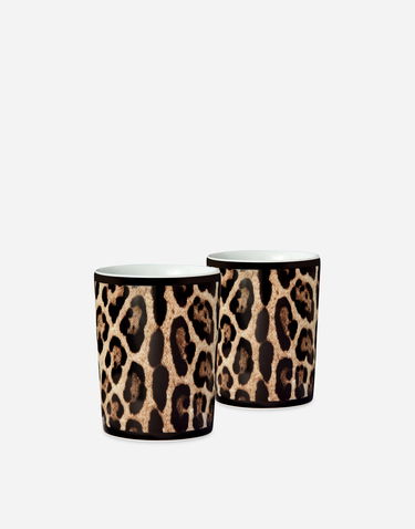 Home decor Dolce & Gabbana Leopard Print Gift Box With 2 Porcelain Glasses Rôznofarebný | TC0S22TCA71UL003, 1