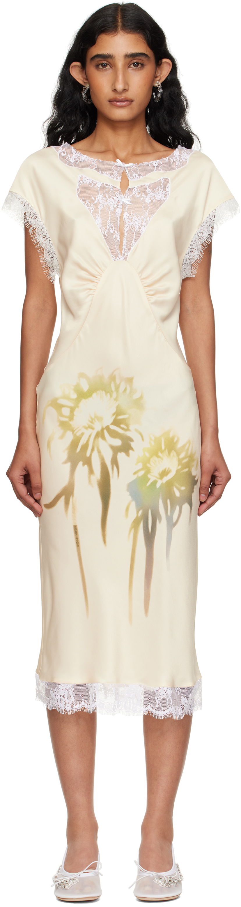 Šaty Collina Strada Collina Strada Waterlily Midi Dress Béžová | XX4045