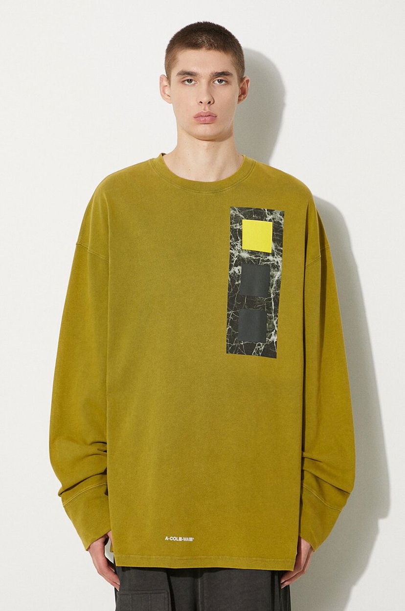 Tričko A-COLD-WALL* Relaxed Cubist Longsleeve T-shirt Print Zelené | ACWMTS098