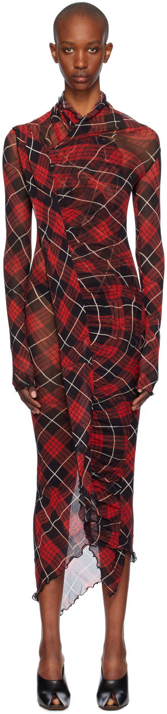 Šaty Jean Paul Gaultier Tartan Midi Dress Červená | 24/31-F-RO230-T568-300001, 0