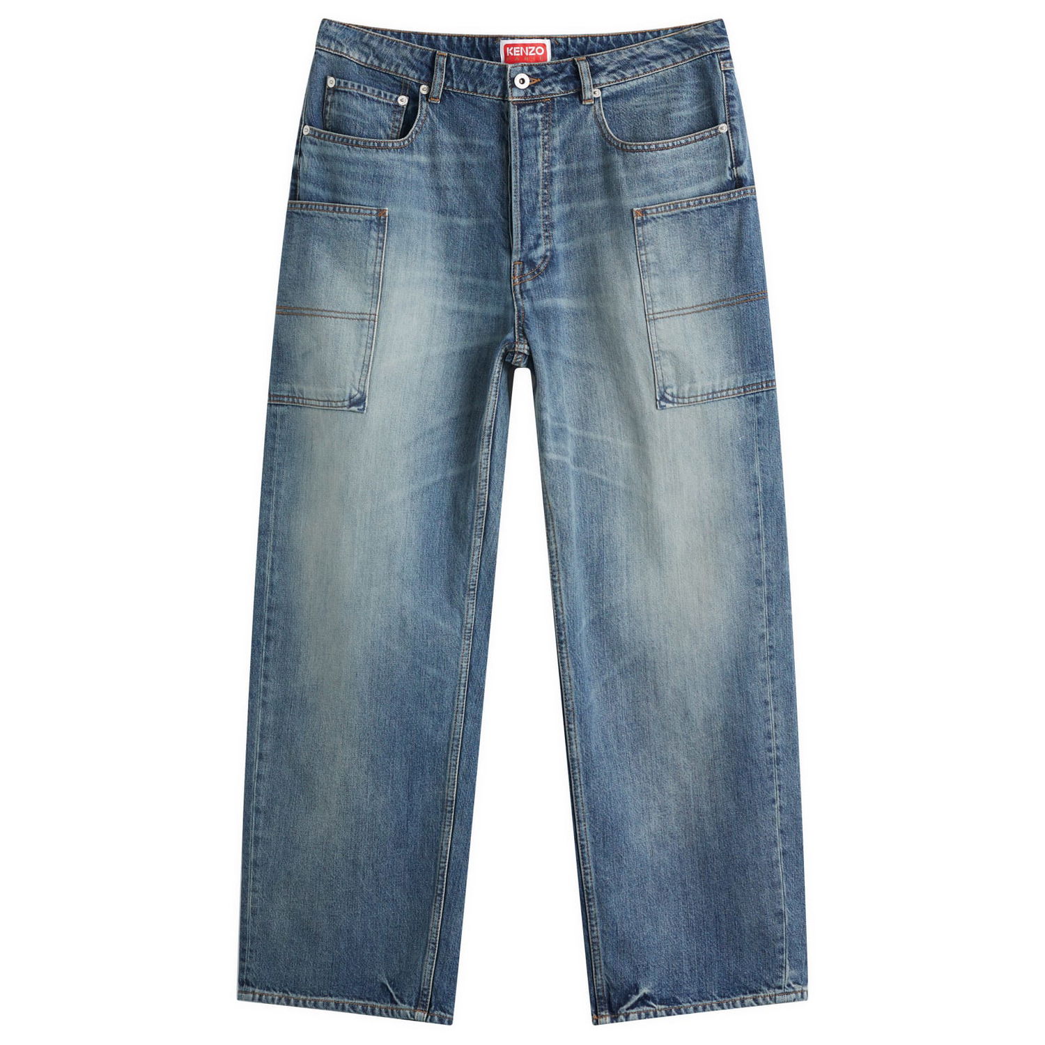 Džínsy KENZO Kenzo Cargo Monkey Fit Jeans 28" Modrá | FF55DP4086I7-DS, 0