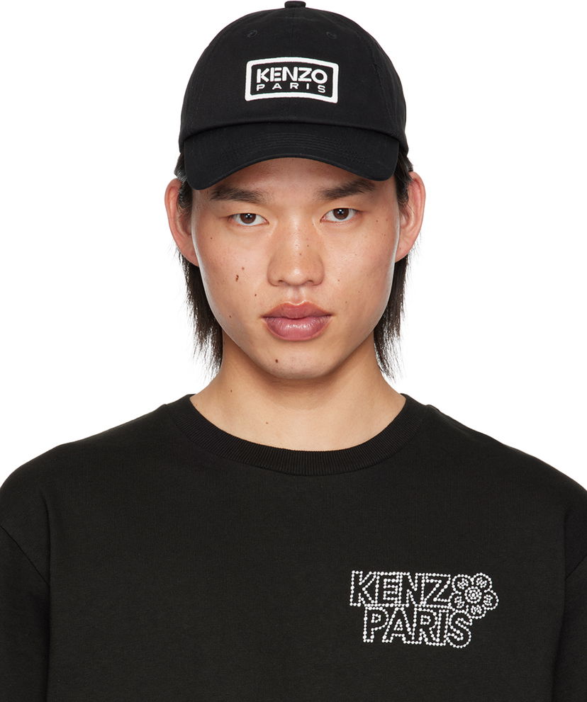 Šiltovka KENZO Black Paris ' Tag' Cap Čierna | FE58AC711F32