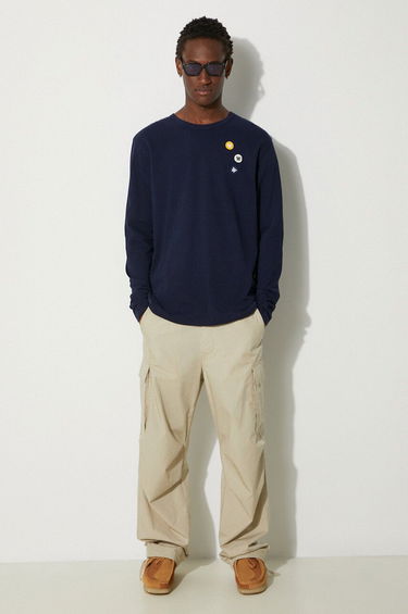Tričko WOOD WOOD Long Sleeve T-shirt with Application Modrá | 10235402.2323.NAVY, 1