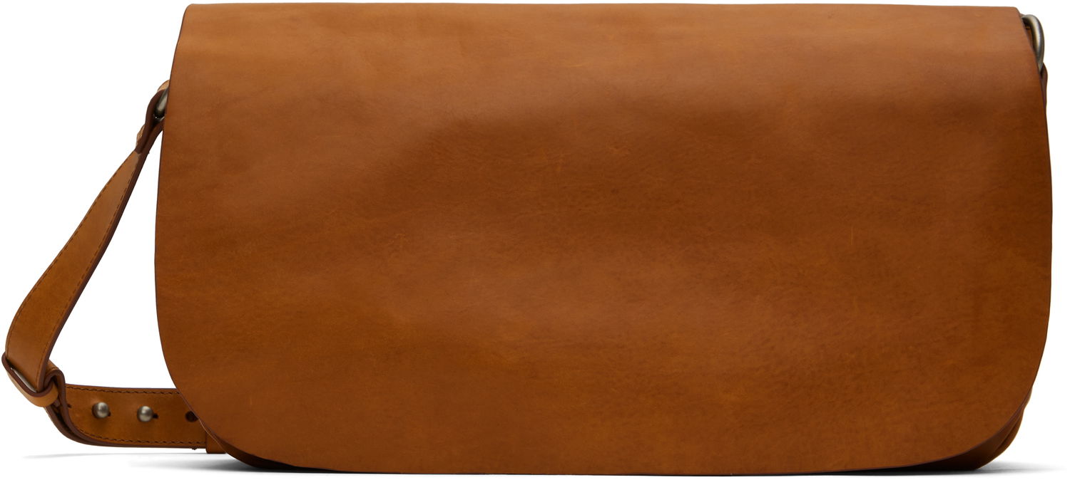 Taška cez rameno Dries Van Noten Dries Van Noten Leather Messenger Bag Hnedá | 251-021511-197, 0