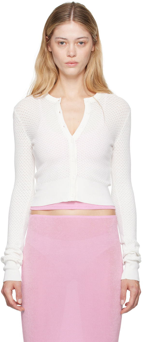 Sveter GUIZIO Guizio Viola Cropped Cardigan Biela | P24705S043, 0
