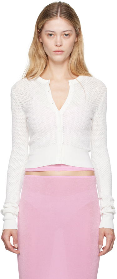 Sveter GUIZIO Guizio Viola Cropped Cardigan Biela | P24705S043, 0