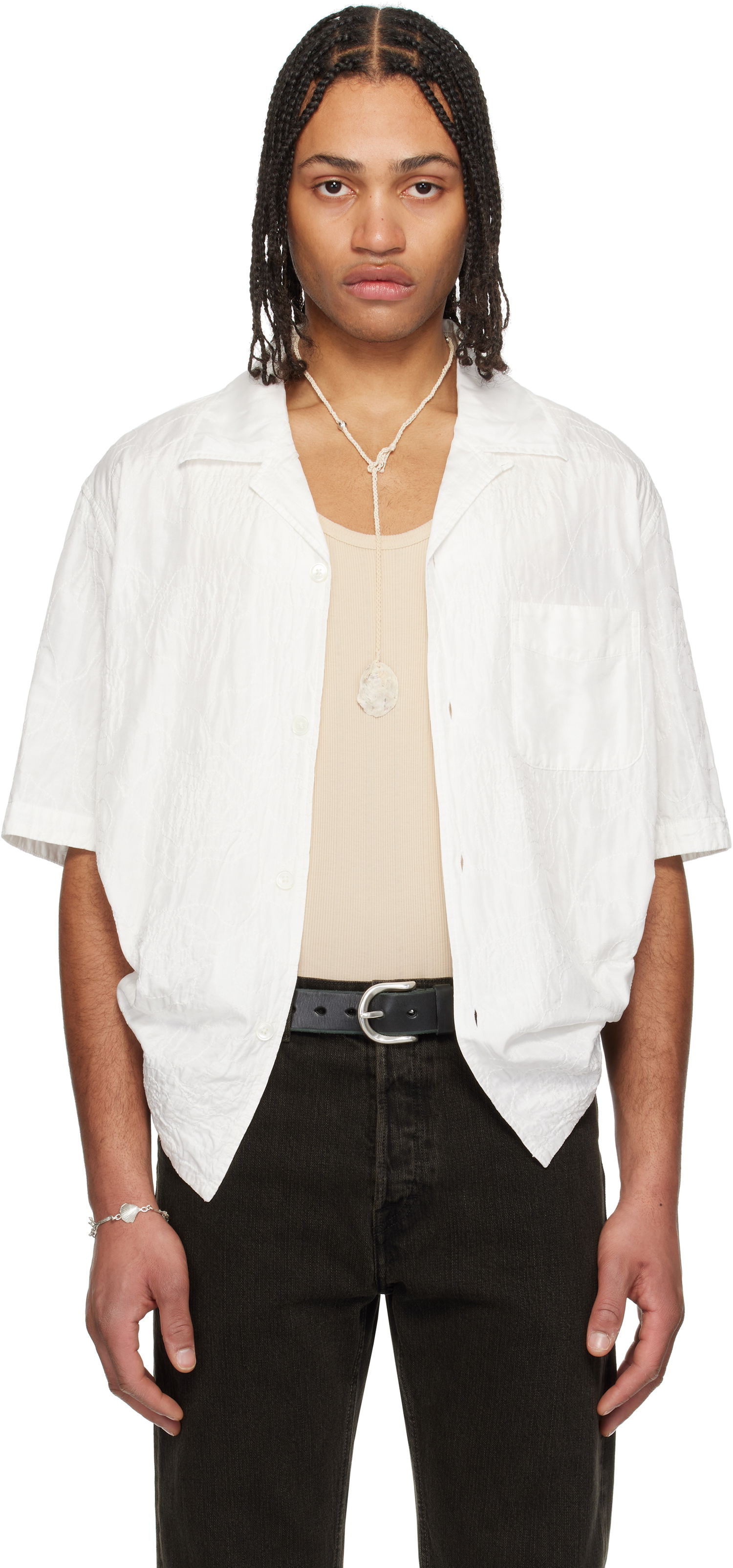 Košeľa OUR LEGACY Our Legacy Heusen Short Sleeve Shirt Biela | M2252HWF, 0