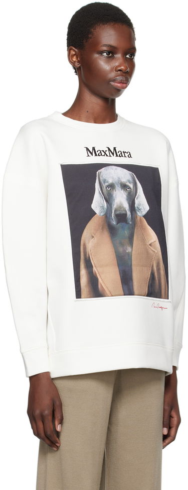 Mikina Max Mara Max Mara Dog Print Sweatshirt Biela | 2421926011600, 1