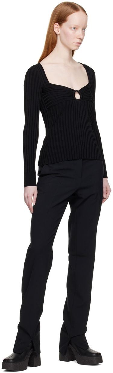 Sveter Stella McCartney Ribbed Ring Detail Top Čierna | 6K02933S2375, 3