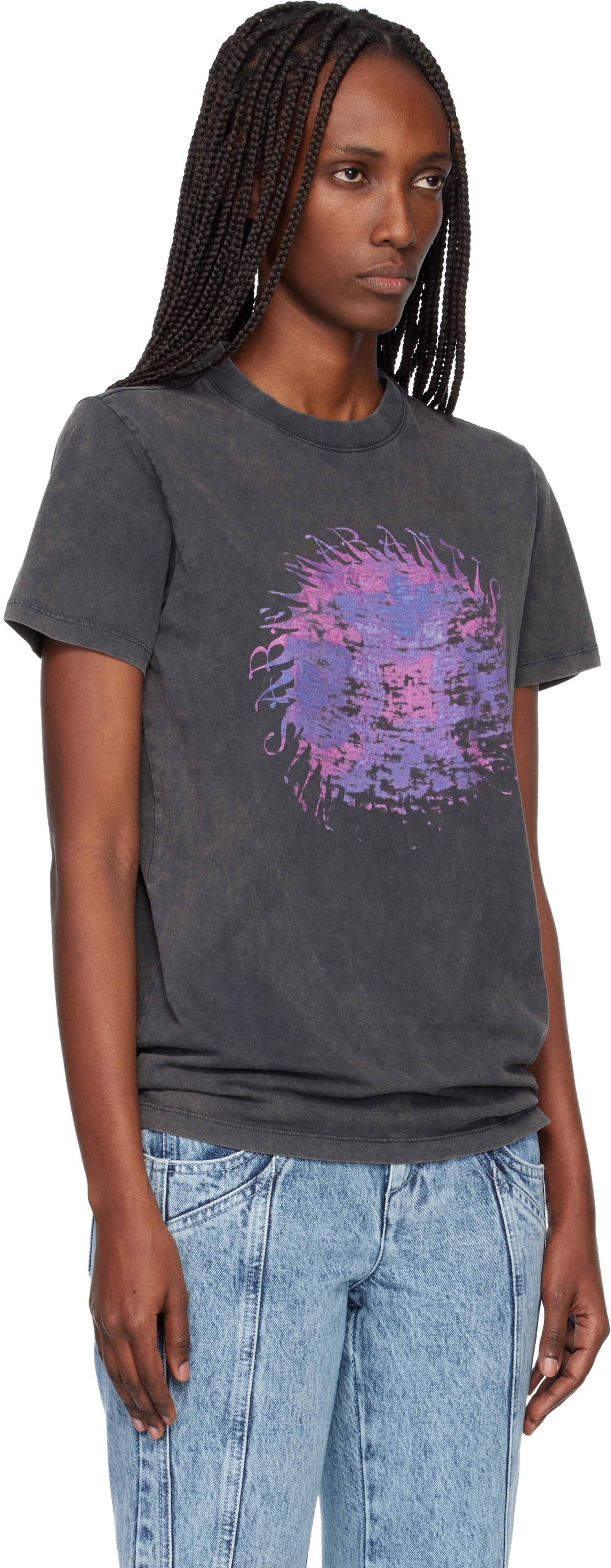 Tričko Isabel Marant Étoile Etoile Zoeline Graphic Distressed T-shirt Šedá | TS0147FA-D1N04E, 1