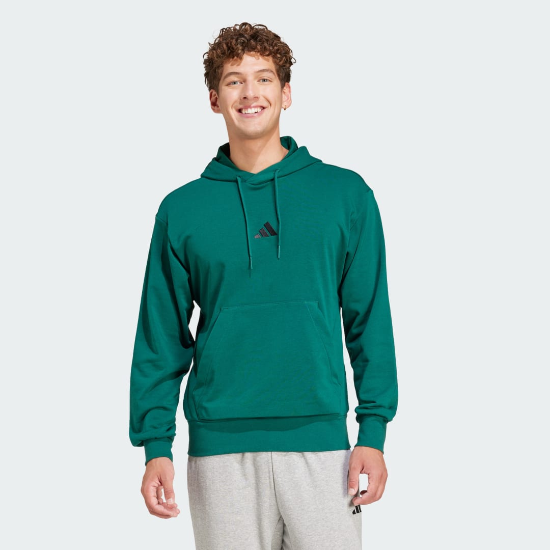 Mikina adidas Performance Essentials Feel Cozy Terry Hoodie Zelené | JE3841, 0