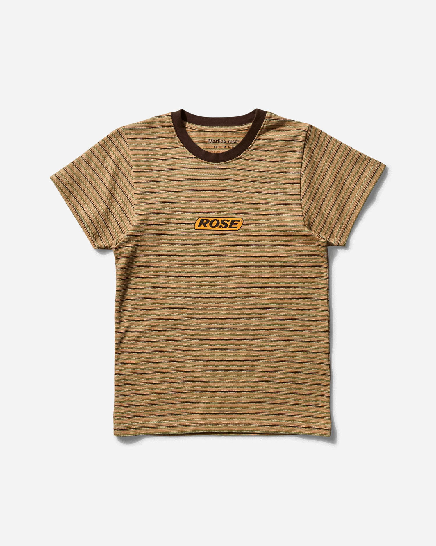 Tričko Martine Rose Shrunken Striped T-Shirt Hnedá | 629JE05801K, 0